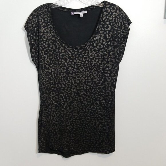 Jennifer Lopez Shimmer Animal Leopard  Print Tee M - Picture 1 of 5